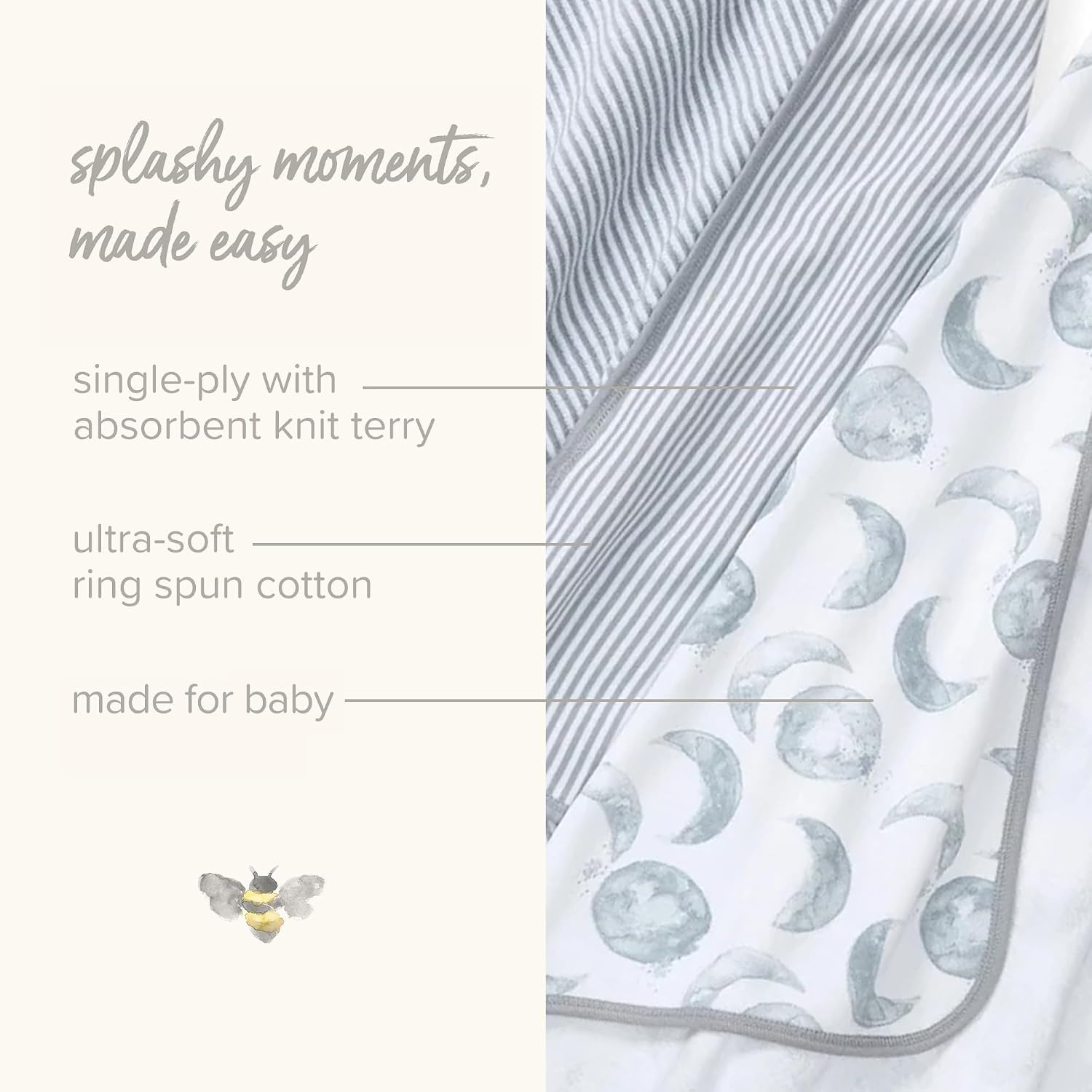 image:imageBurts Bees Baby Infant Hooded Towels Organic Cotton Unisex Bath Essentials Nursery Towel with Hood Set 29 x 29 in 2PackWhimsical Floral