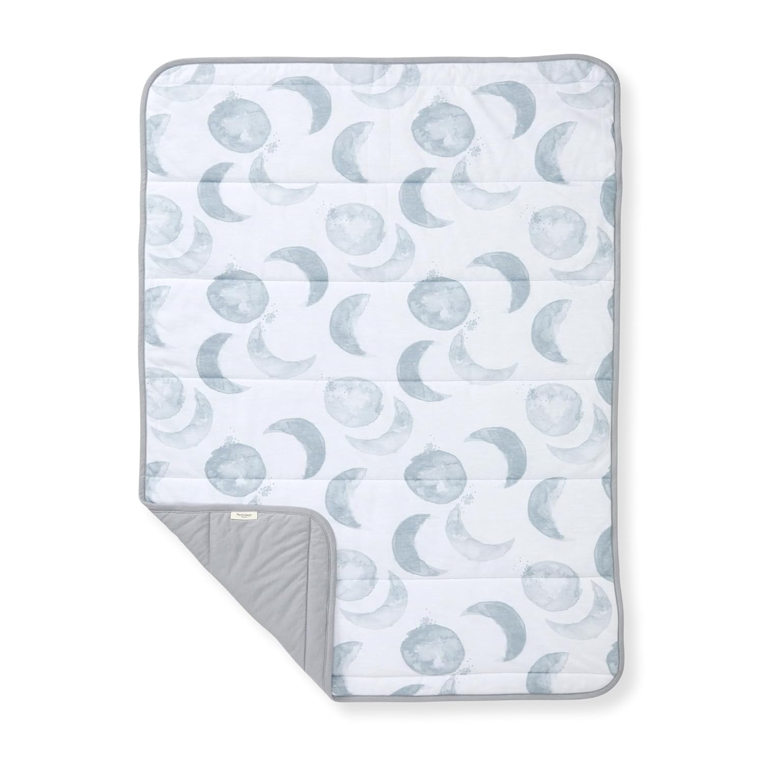 image:imageBurts Bees Baby Infant Reversible Blanket 100 Organic Cotton Nursery Blanket Breathable Nursery Bedding 30 W x 40 LCloud Hello Moon