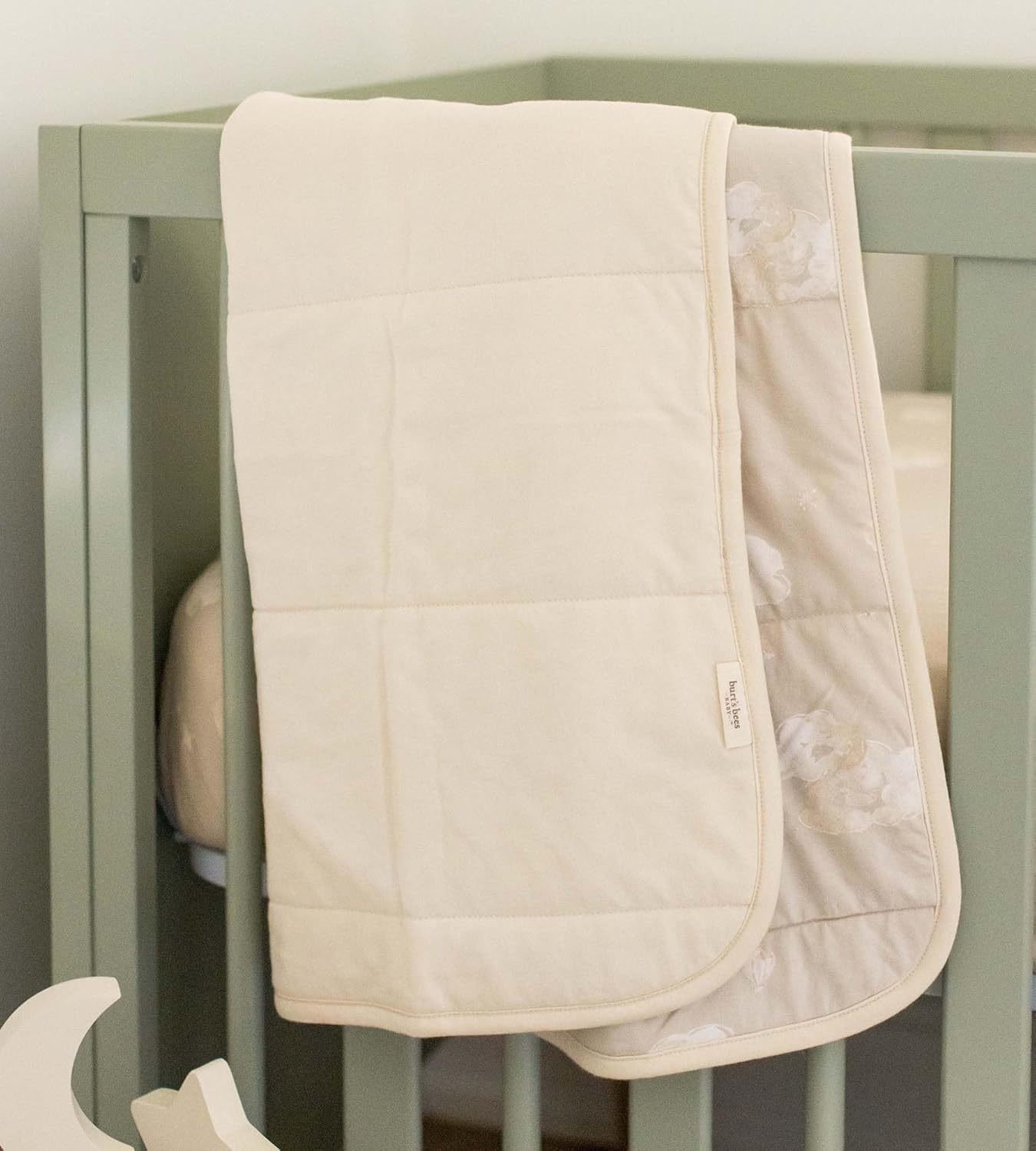 image:imageBurts Bees Baby Infant Reversible Blankets 100 Organic Cotton GOTS Certified ABeeC Prints with Quilting Pattern Soft Nursery Blanket with 100 Polyester Fill for Size 30 x 40 InchGood Night Sky