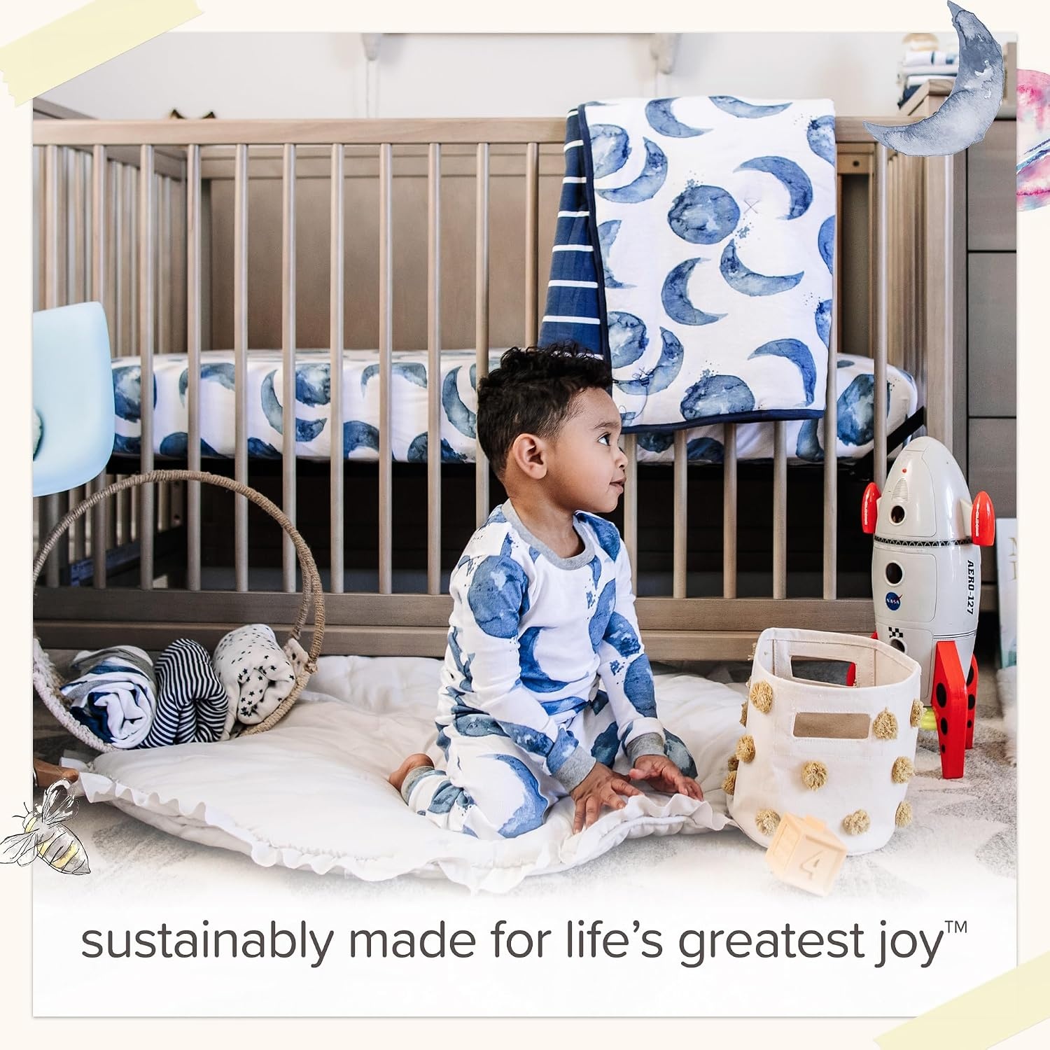 image:imageBurts Bees Baby Infant Reversible Blankets 100 Organic Cotton GOTS Certified ABeeC Prints with Quilting Pattern Soft Nursery Blanket with 100 Polyester Fill for Size 30 x 40 InchSwaying Branches Pink