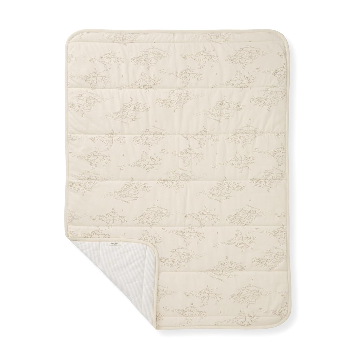 image:imageBurts Bees Baby Infant Reversible Blankets 100 Organic Cotton GOTS Certified ABeeC Prints with Quilting Pattern Soft Nursery Blanket with 100 Polyester Fill for Size 30 x 40 InchSwaying Branches Oat