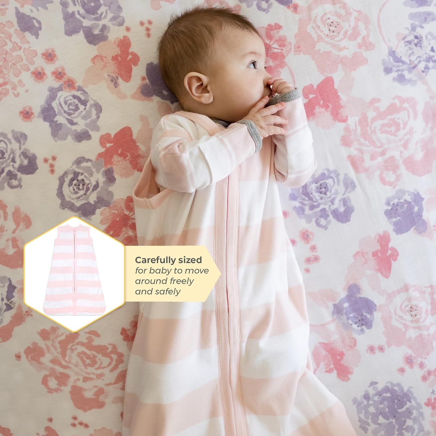 image:imageBurts Bees Baby Infant Wearable Blanket Organic Cotton Unisex Beekeeper Light Weight 05 TOG or Medium Weight 15 TOGQuilted Blossom Elephants
