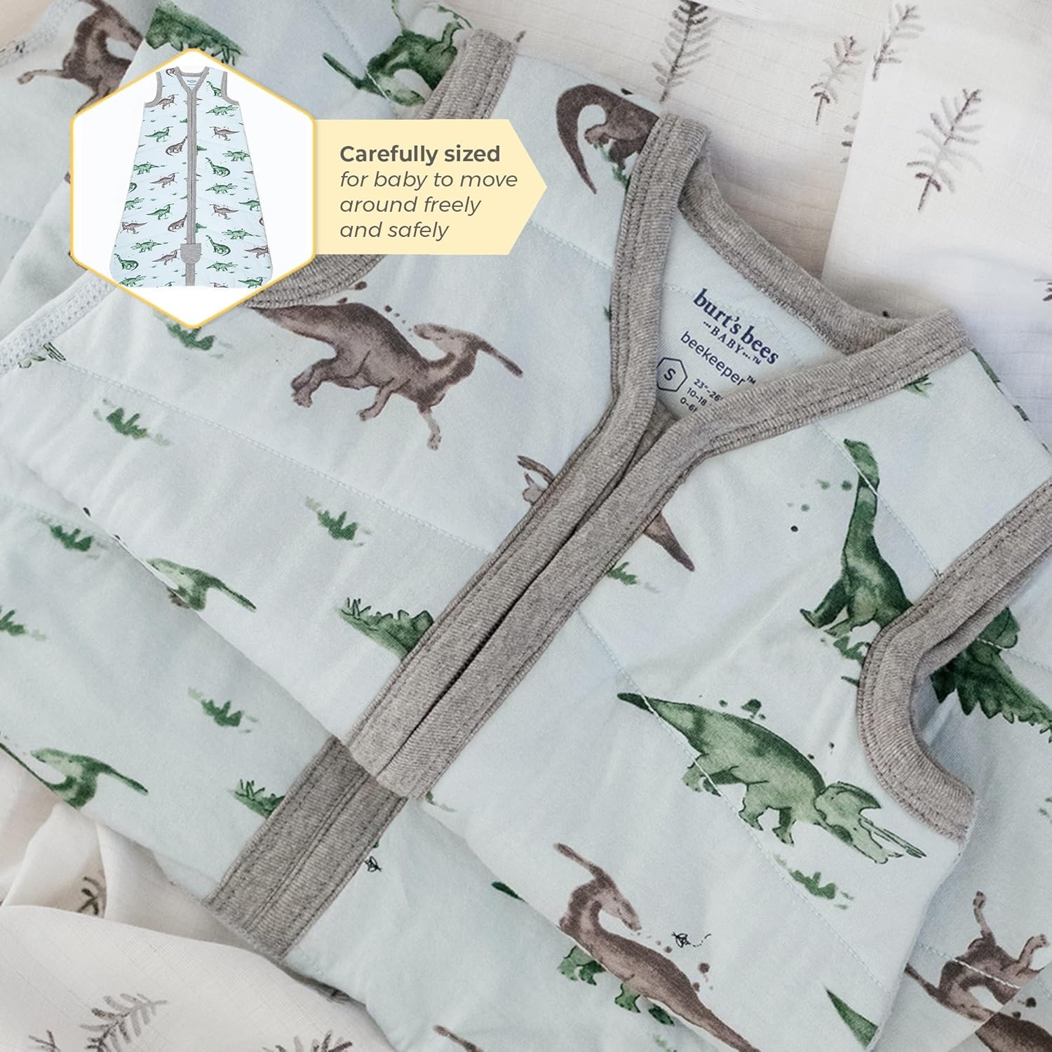 image:imageBurts Bees Baby Infant Wearable Blanket Organic Cotton Unisex Beekeeper Light Weight 05 TOG or Medium Weight 15 TOGQuilted Herbivores