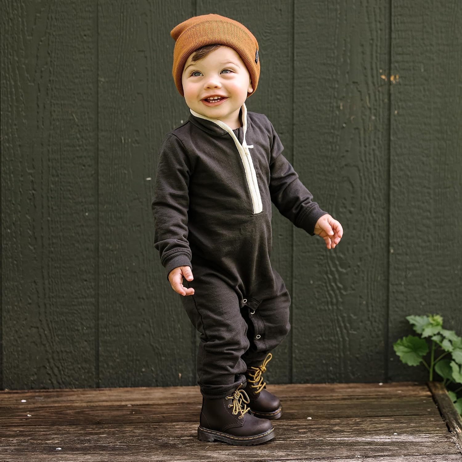 image:imageBurts Bees Baby Jumpsuit 100 Organic Cotton Onepiece Outfit Coverall With HatAsh Quarter Zip