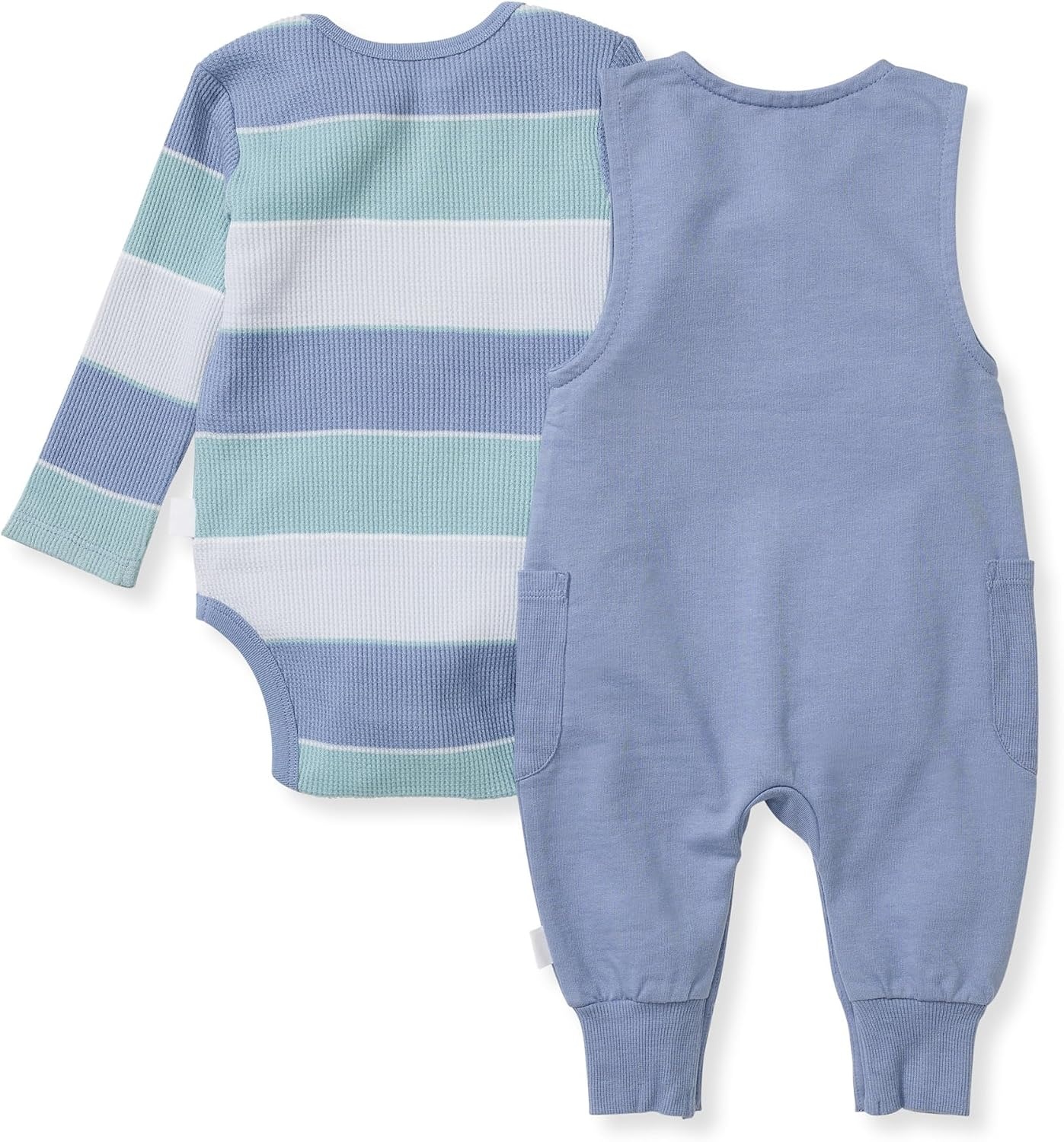 image:imageBurts Bees Baby Jumpsuit 100 Organic Cotton Onepiece Outfit Coverall With HatBlue Stripe Overall Set