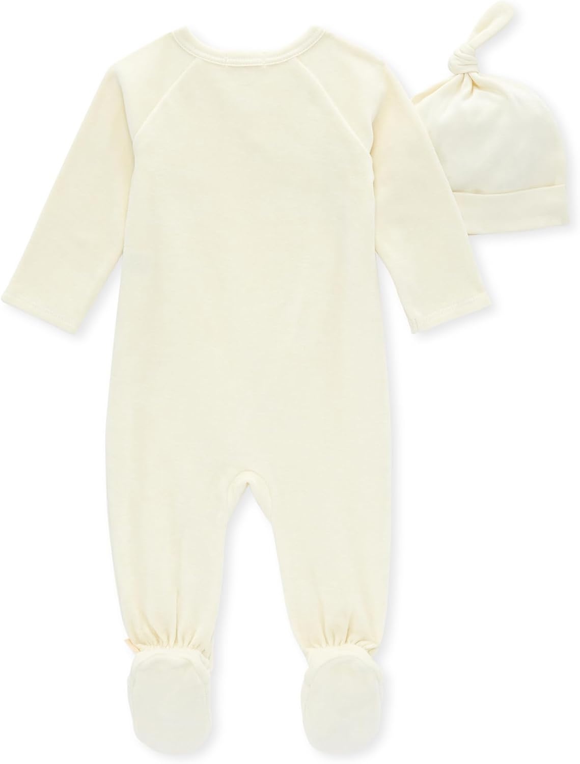 image:imageBurts Bees Baby Jumpsuit 100 Organic Cotton Onepiece Outfit Coverall With HatEggshell Velour