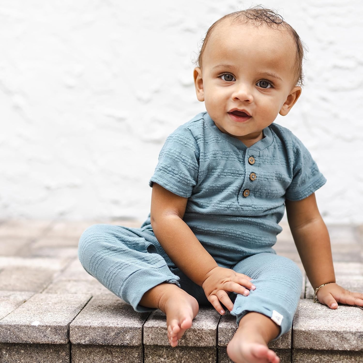 image:imageBurts Bees Baby Jumpsuit 100 Organic Cotton Onepiece Outfit Coverall With HatSmoke Blue