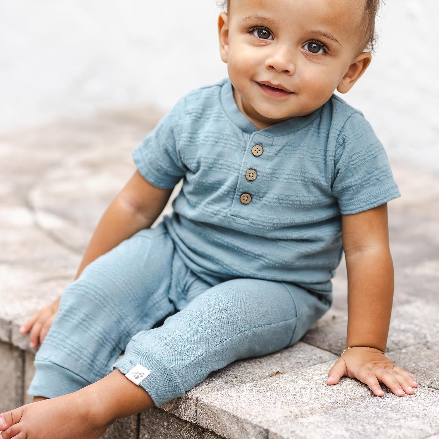 image:imageBurts Bees Baby Jumpsuit 100 Organic Cotton Onepiece Outfit Coverall With HatSmoke Blue