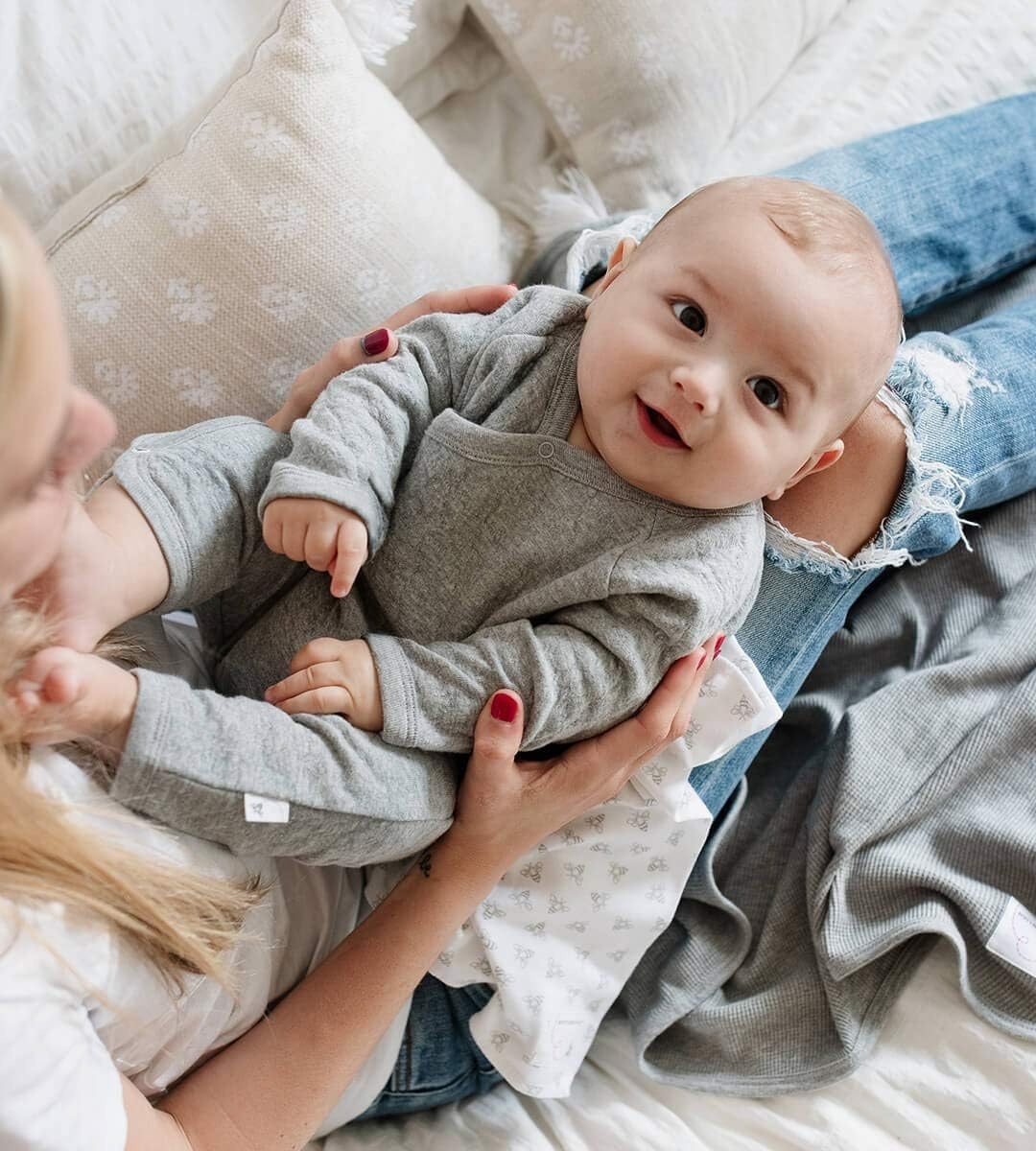 image:imageBurts Bees Baby Long Sleeve Quilted WrapFront Jumpsuit 100 Organic Cotton OnePiece Outfit CoverallQuilted Heather Grey