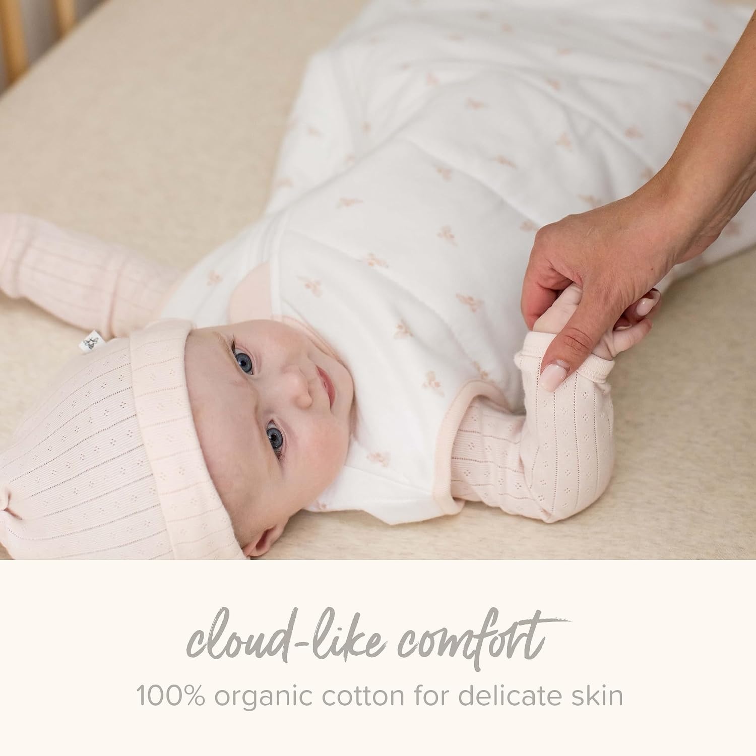 image:imageBurts Bees Baby Organic Beekeeper Infant Wearable Blanket Unisex Swaddle Lightweight 05 TOG or Medium Weight 15 TOGQuilted Golden Bee Pink