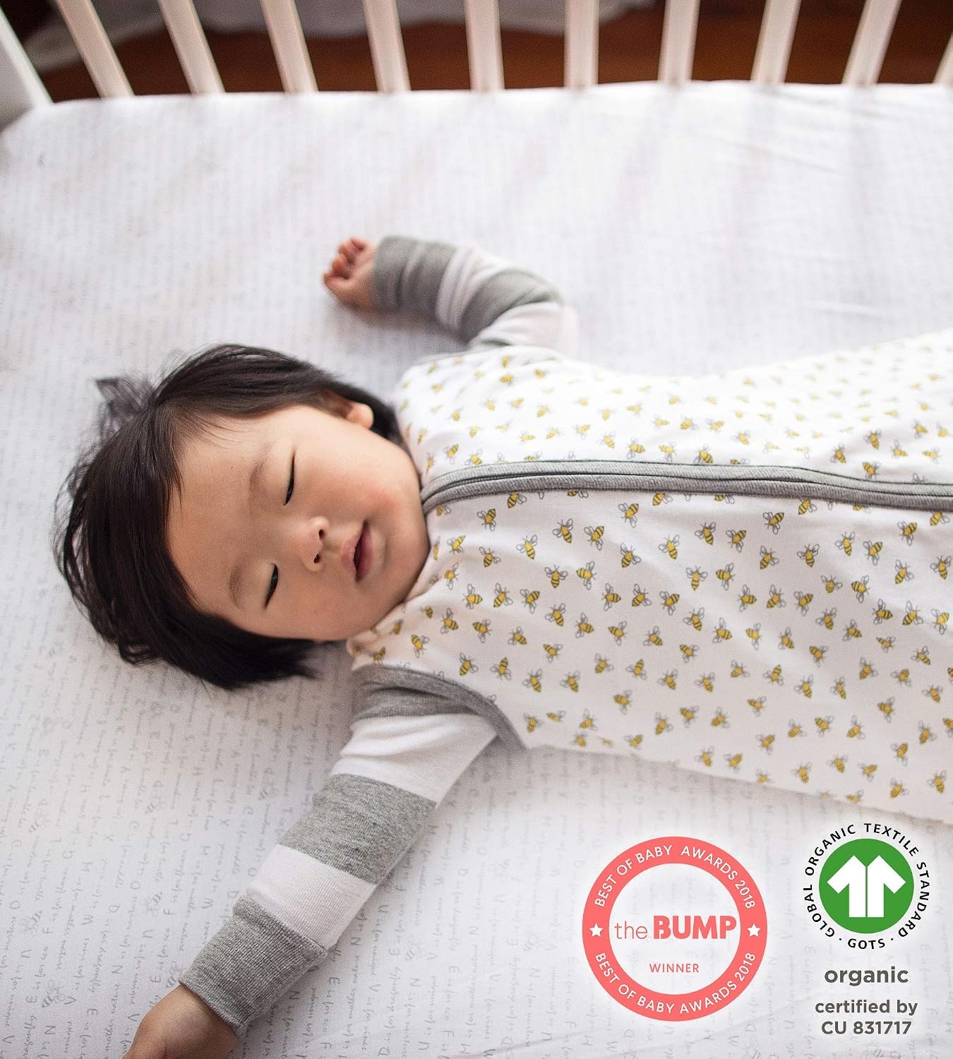 image:imageBurts Bees Baby Organic Cotton Fitted Crib Sheet Breathable Baby Bedding Infant and Toddler Bed Sheet for Boys and GirlsCloud White