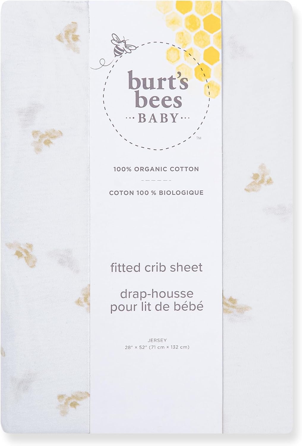 image:imageBurts Bees Baby Organic Cotton Fitted Crib Sheet Breathable Baby Bedding Infant and Toddler Bed Sheet for Boys and GirlsGolden Bee