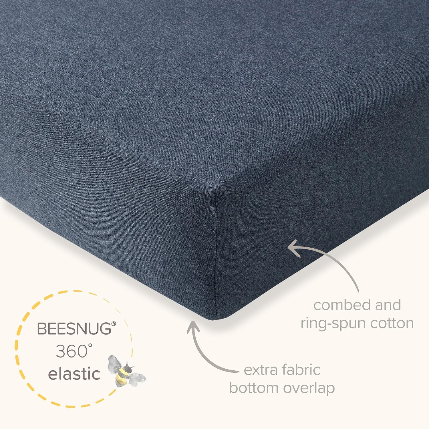image:imageBurts Bees Baby Organic Cotton Fitted Crib Sheet Breathable Baby Bedding Infant and Toddler Bed Sheet for Boys and GirlsGood Night Sky Blue 2pk