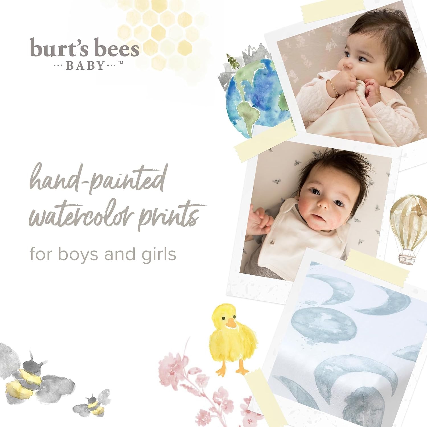image:imageBurts Bees Baby Organic Cotton Fitted Crib Sheet Breathable Baby Bedding Infant and Toddler Bed Sheet for Boys and GirlsGood Night Sky Blue 2pk