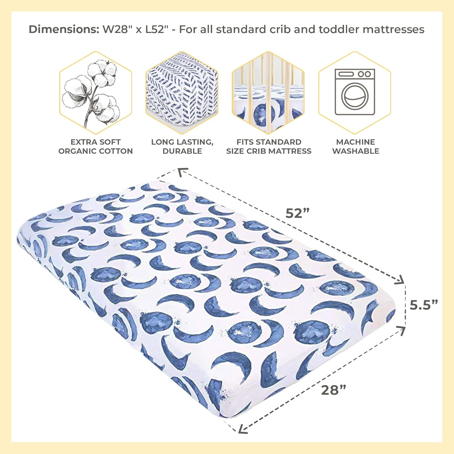 image:imageBurts Bees Baby Organic Cotton Fitted Crib Sheet Breathable Baby Bedding Infant and Toddler Bed Sheet for Boys and GirlsGuide the Way