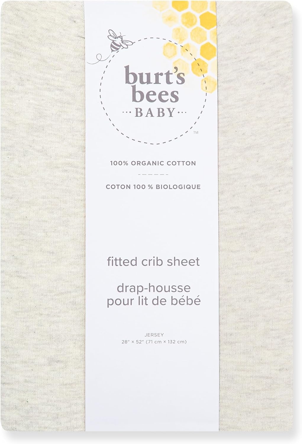 image:imageBurts Bees Baby Organic Cotton Fitted Crib Sheet Breathable Baby Bedding Infant and Toddler Bed Sheet for Boys and GirlsOatmeal