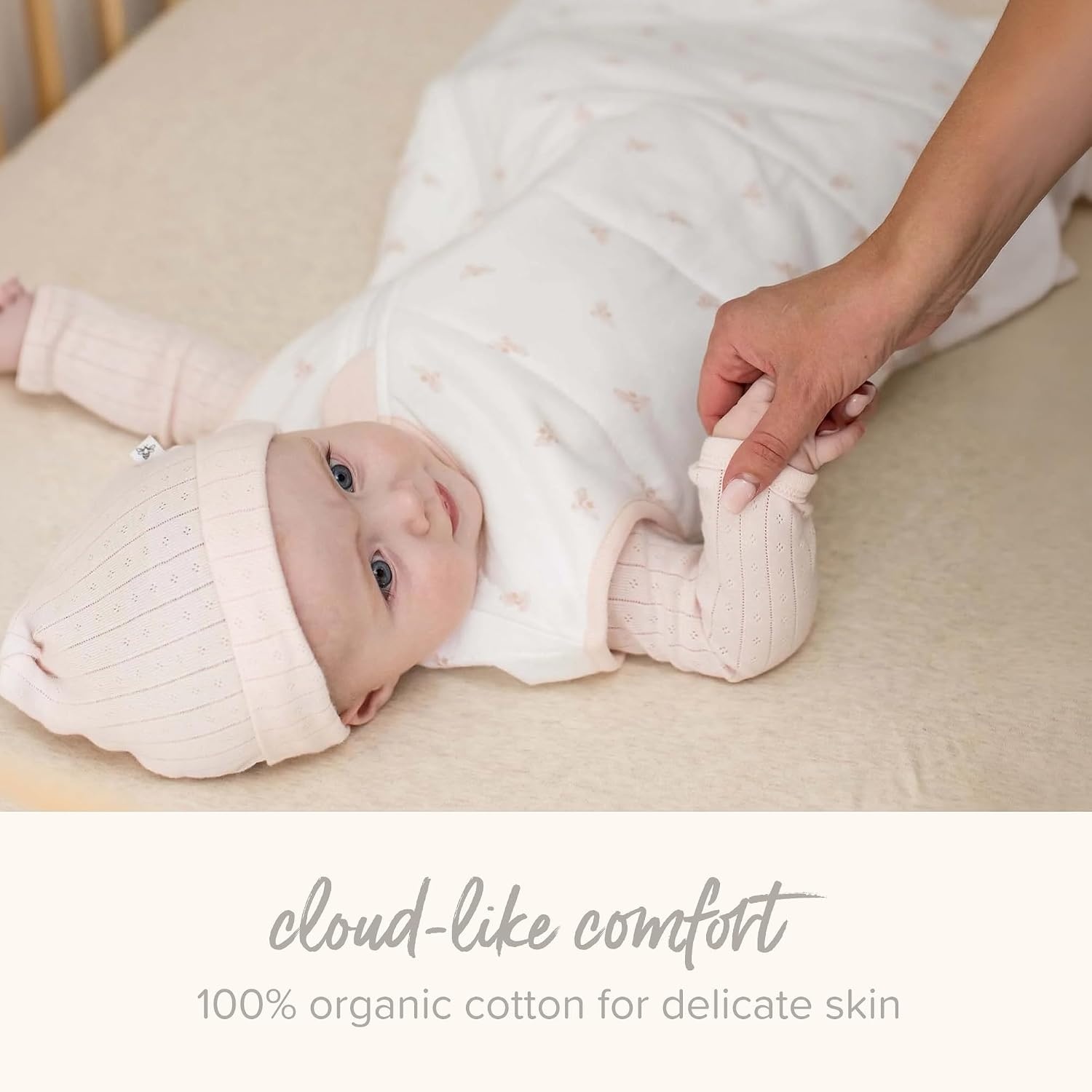 image:imageBurts Bees Baby Organic Cotton Fitted Crib Sheet Breathable Baby Bedding Infant and Toddler Bed Sheet for Boys and GirlsOatmeal