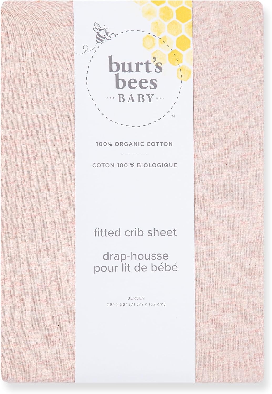 image:imageBurts Bees Baby Organic Cotton Fitted Crib Sheet Breathable Baby Bedding Infant and Toddler Bed Sheet for Boys and GirlsSandy Pink