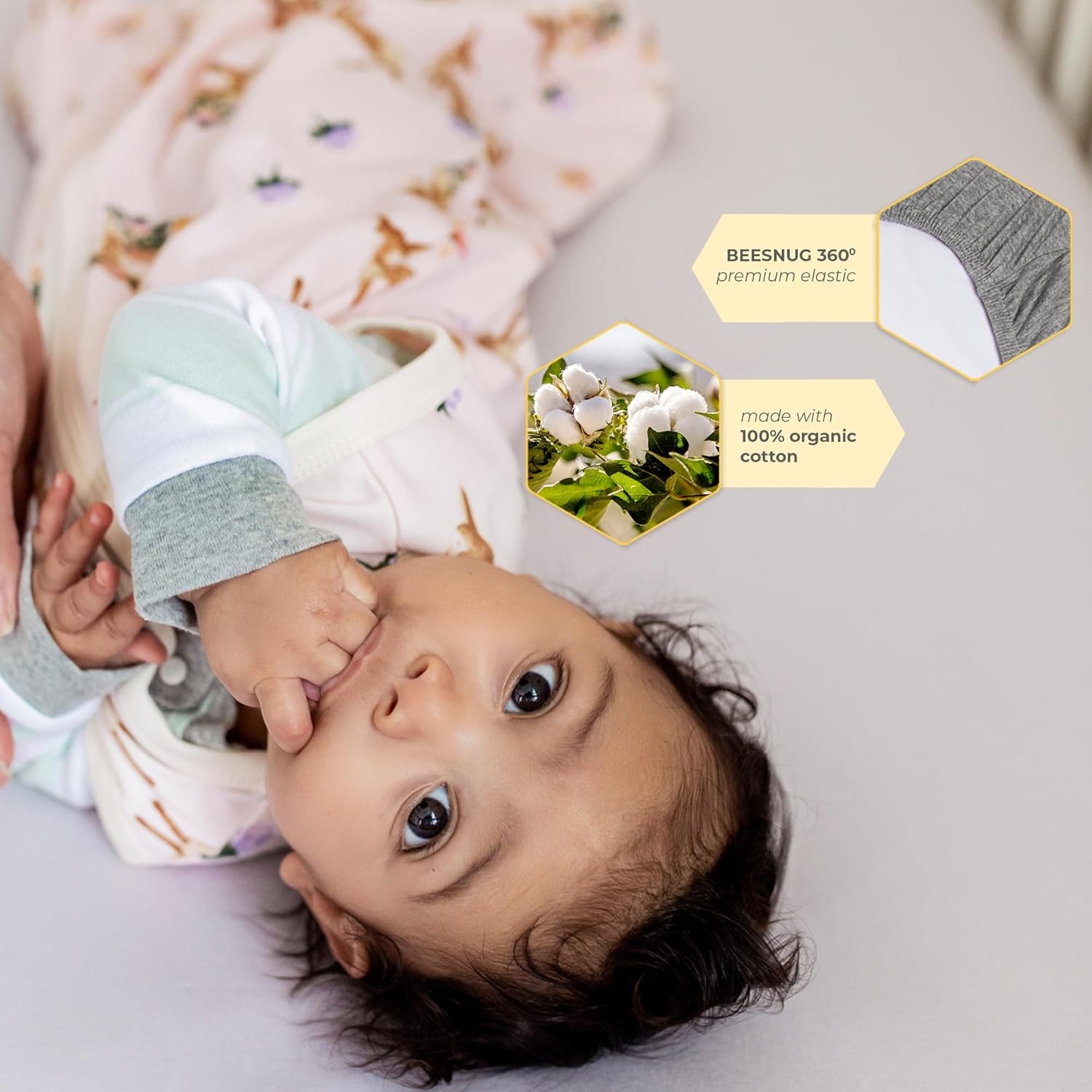 image:imageBurts Bees Baby Organic Cotton Fitted Crib Sheet Breathable Baby Bedding Infant and Toddler Bed Sheet for Boys and GirlsSoft Lavender
