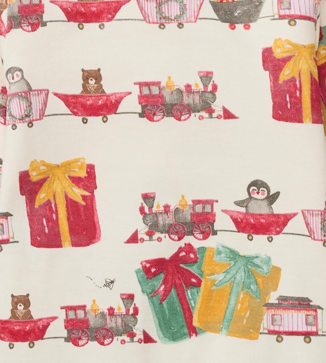 image:imageBurts Bees Baby Organic Cotton Pajamas for Boys 100 Cotton Pajama Set for Toddlers and Kids Soft and Stretchable FabricHoliday Train