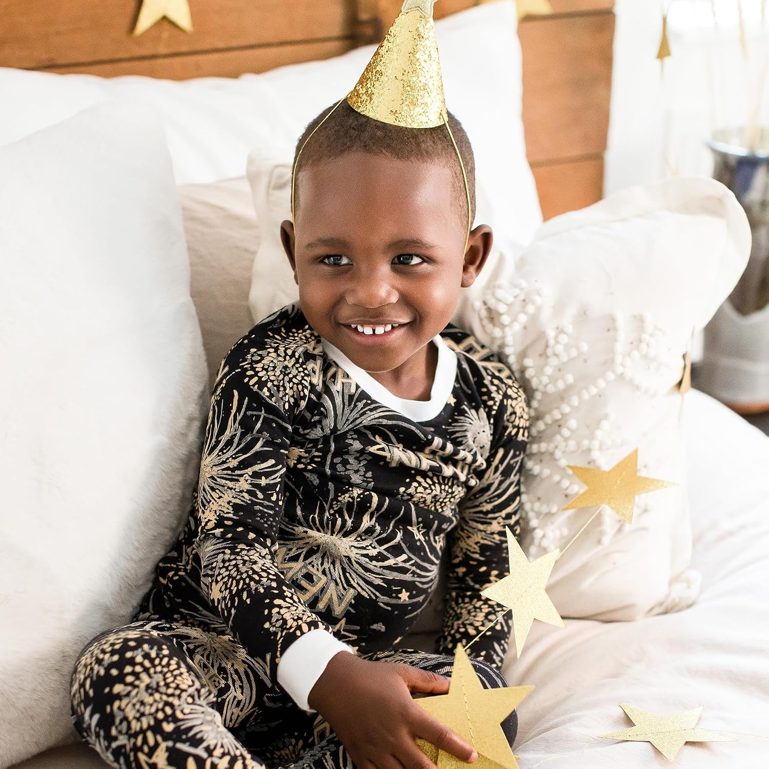 image:imageBurts Bees Baby Organic Cotton Pajamas for Boys 100 Cotton Pajama Set for Toddlers and Kids Soft and Stretchable FabricNew Year Cheer