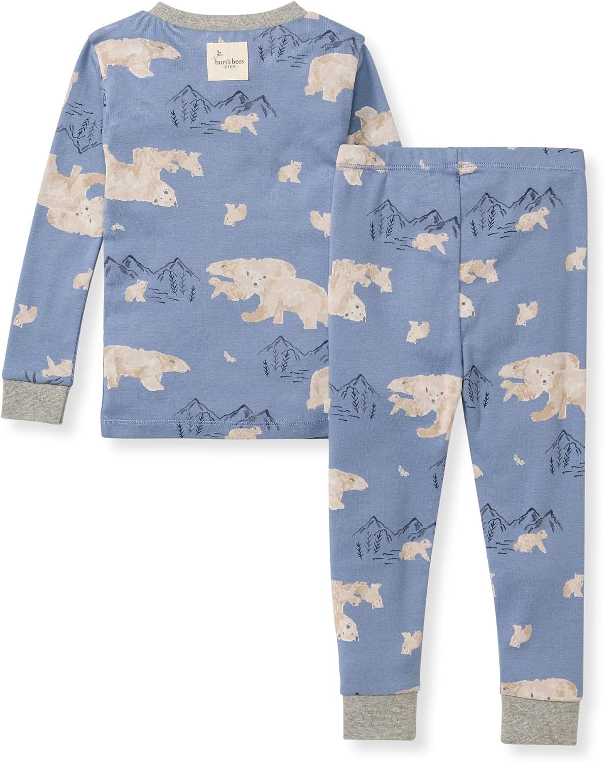 image:imageBurts Bees Baby Organic Cotton Pajamas for Boys 100 Cotton Pajama Set for Toddlers and Kids Soft and Stretchable FabricPolar Mountain Blue