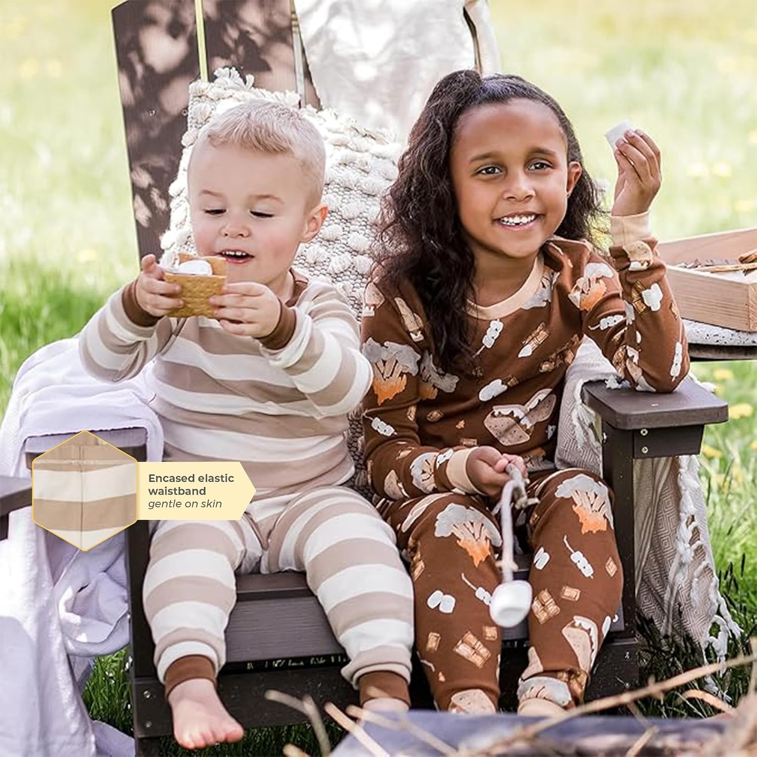 image:imageBurts Bees Baby Organic Cotton Pajamas for Boys 100 Cotton Pajama Set for Toddlers and Kids Soft and Stretchable FabricSmores Please