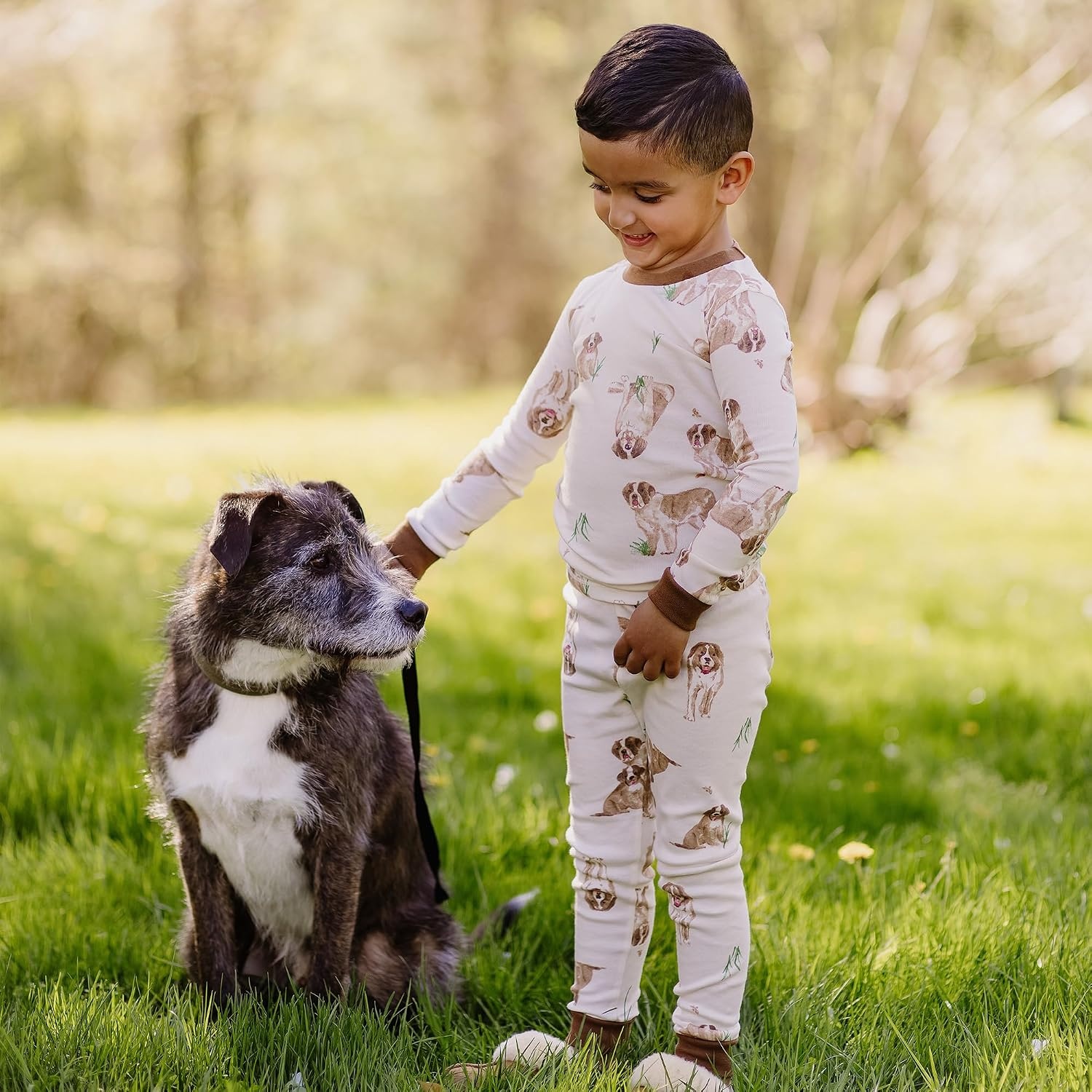 image:imageBurts Bees Baby Organic Cotton Pajamas for Boys 100 Cotton Pajama Set for Toddlers and Kids Soft and Stretchable FabricSt Bernard