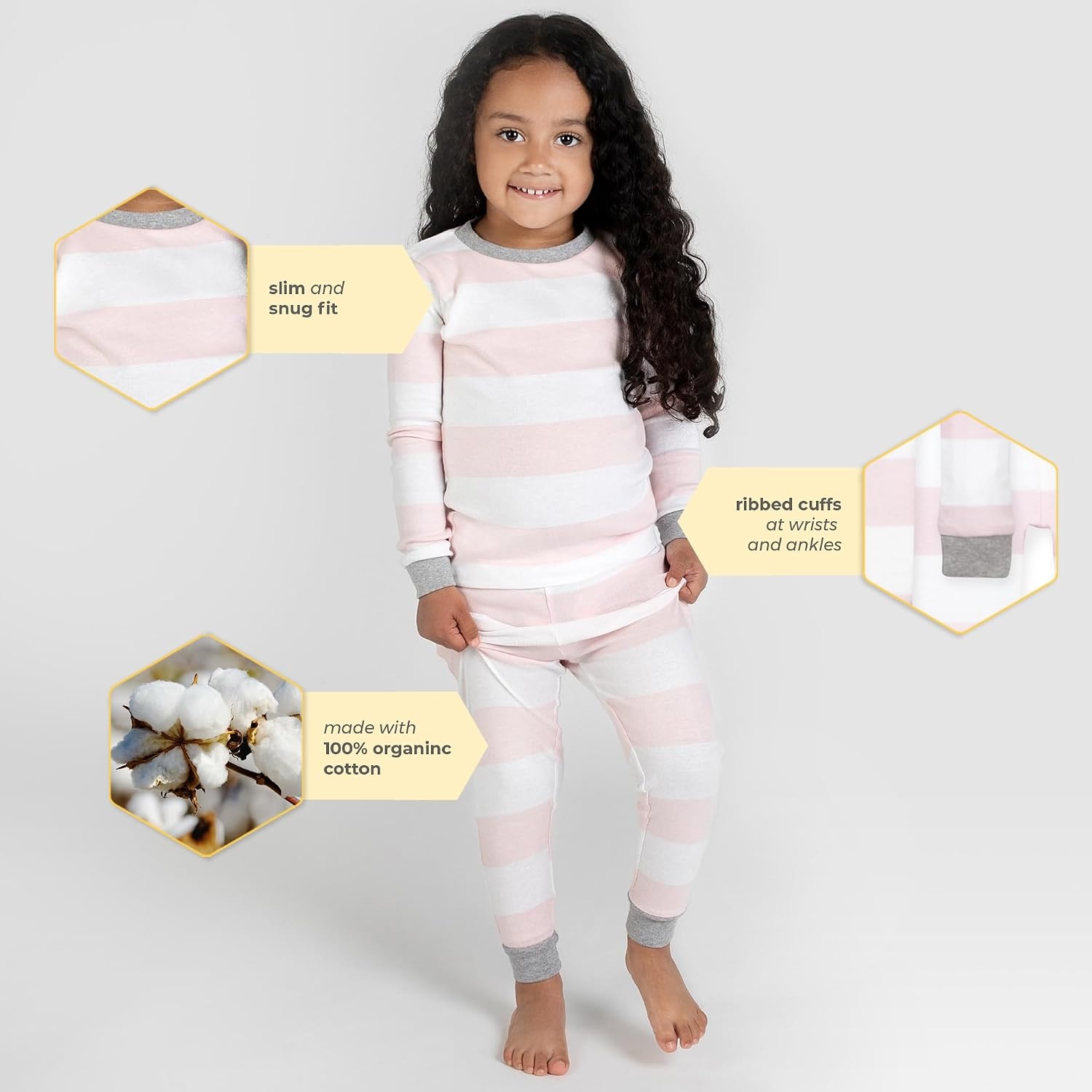 image:imageBurts Bees Baby Organic Cotton Pajamas for Girls 100 Cotton Pajama Set for Toddlers and Kids Soft and Stretchable FabricApple Orchard