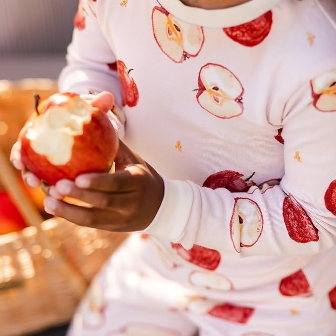 image:imageBurts Bees Baby Organic Cotton Pajamas for Girls 100 Cotton Pajama Set for Toddlers and Kids Soft and Stretchable FabricApple Orchard