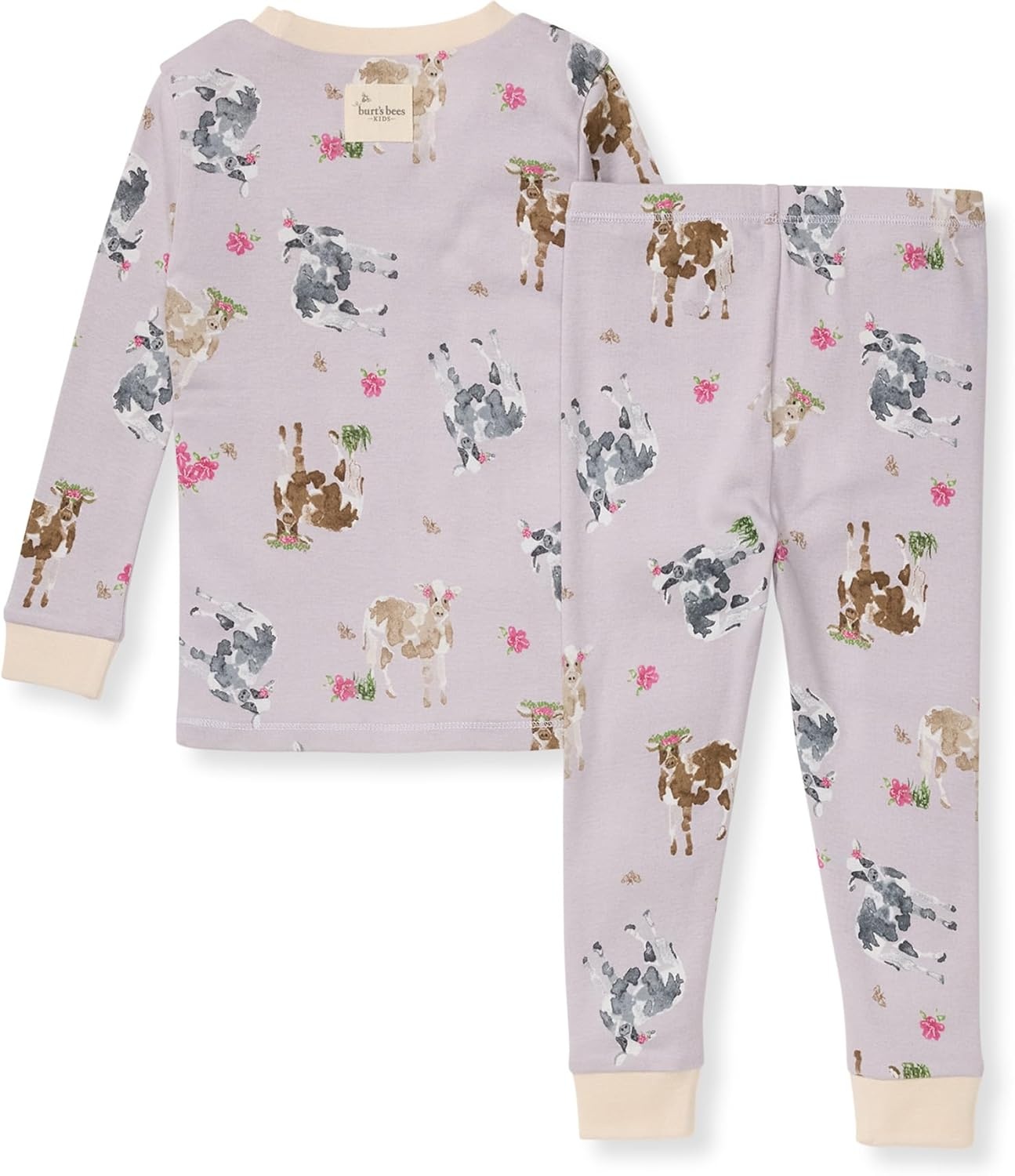 image:imageBurts Bees Baby Organic Cotton Pajamas for Girls 100 Cotton Pajama Set for Toddlers and Kids Soft and Stretchable FabricMiss Moo