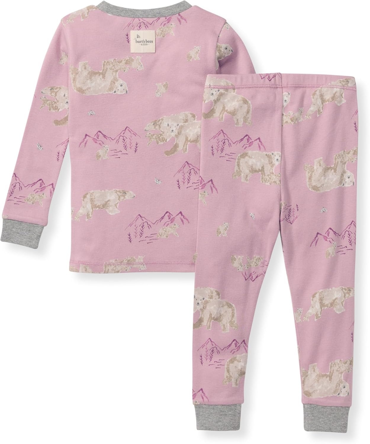 image:imageBurts Bees Baby Organic Cotton Pajamas for Girls 100 Cotton Pajama Set for Toddlers and Kids Soft and Stretchable FabricPolar Mountain Pink