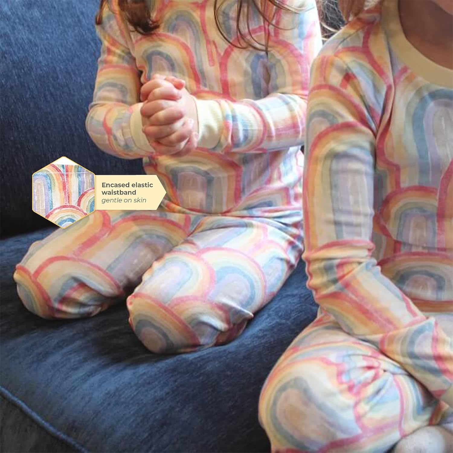 image:imageBurts Bees Baby Organic Cotton Pajamas for Girls 100 Cotton Pajama Set for Toddlers and Kids Soft and Stretchable FabricRetro Rainbow