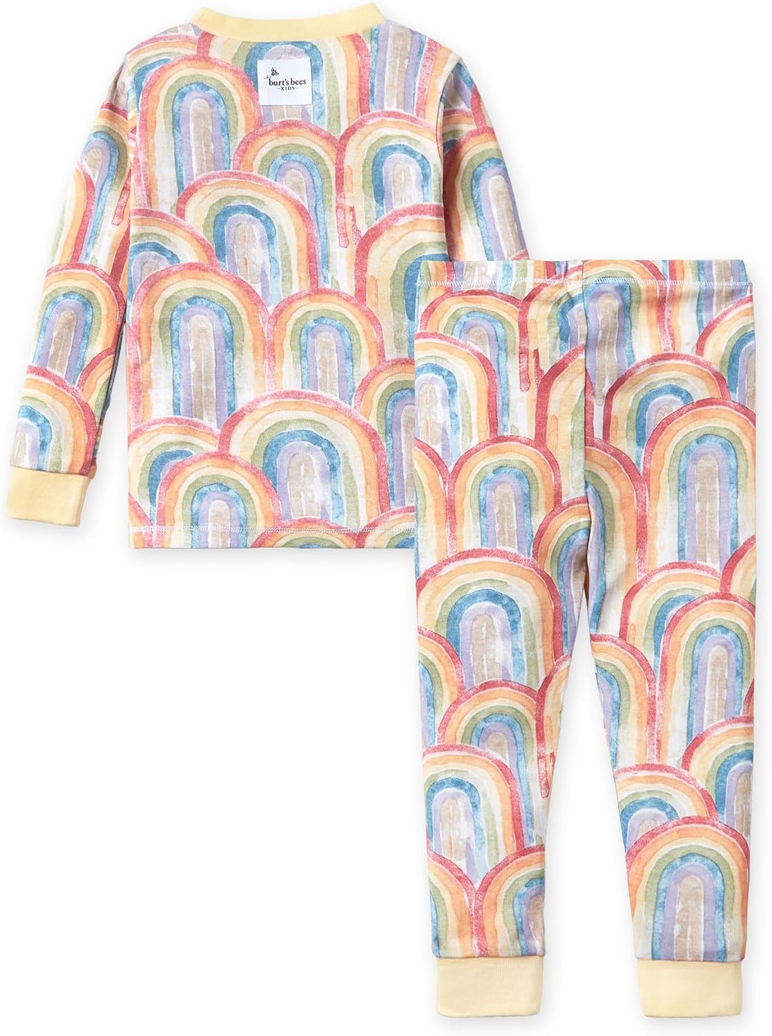 image:imageBurts Bees Baby Organic Cotton Pajamas for Girls 100 Cotton Pajama Set for Toddlers and Kids Soft and Stretchable FabricRetro Rainbow