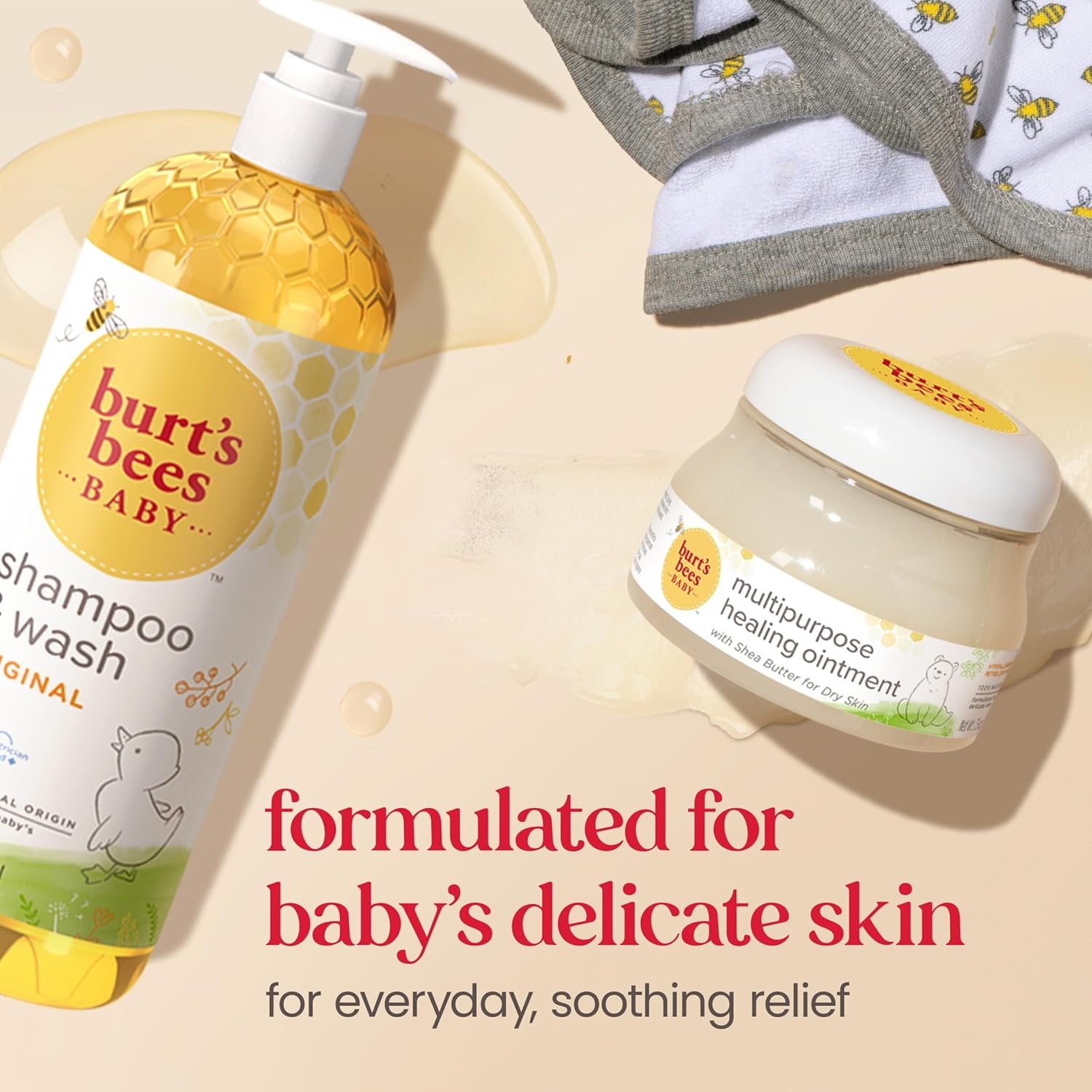 image:imageBurts Bees Baby Shampoo amp Wash Tear Free Soap Baby Care Original12 Ounce Pack of 3