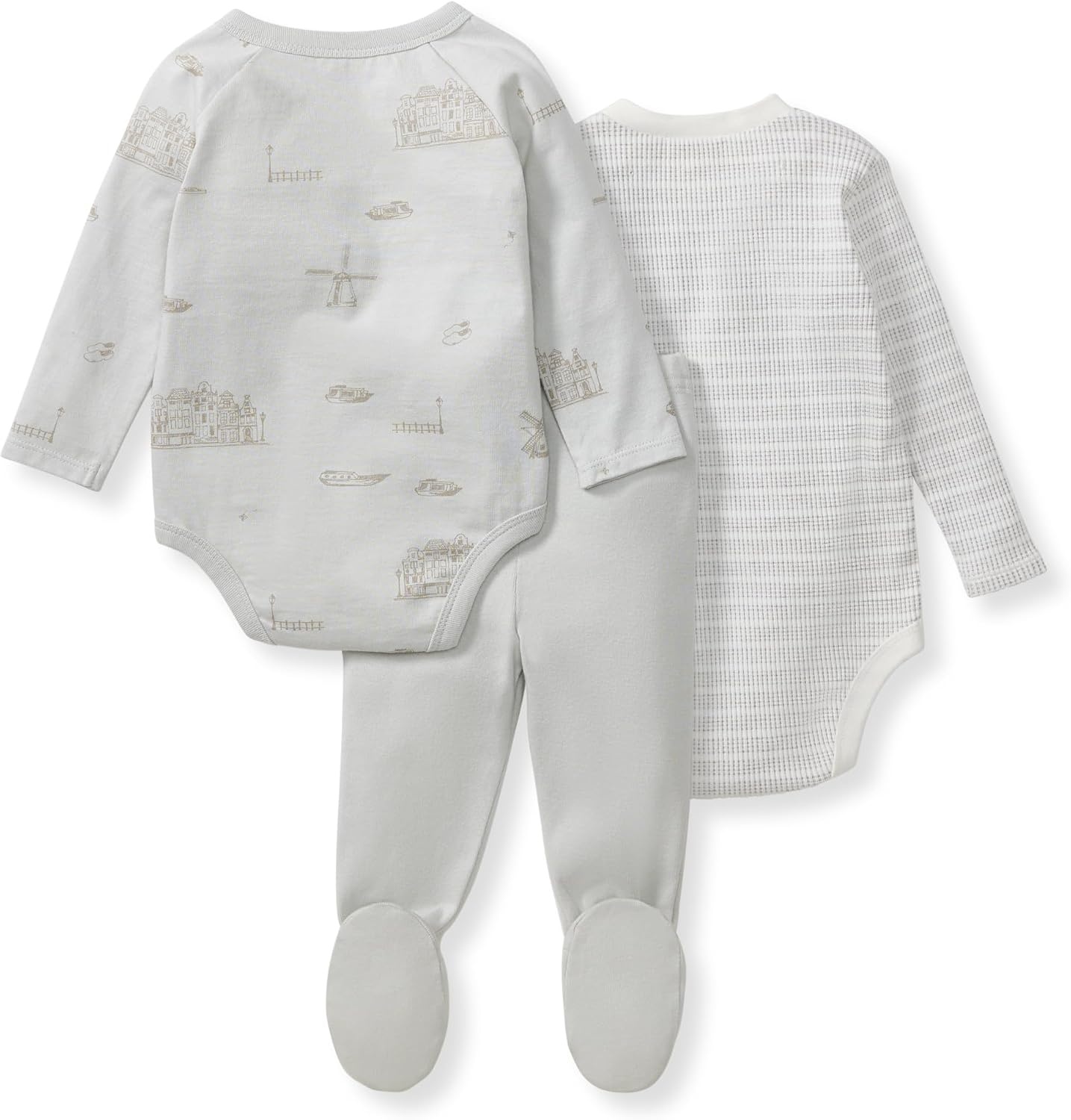 image:imageBurts Bees Baby Unisex 3Piece Bodysuit and Pant Set 100 Organic Cotton Infant OutfitBlue Amsterdam