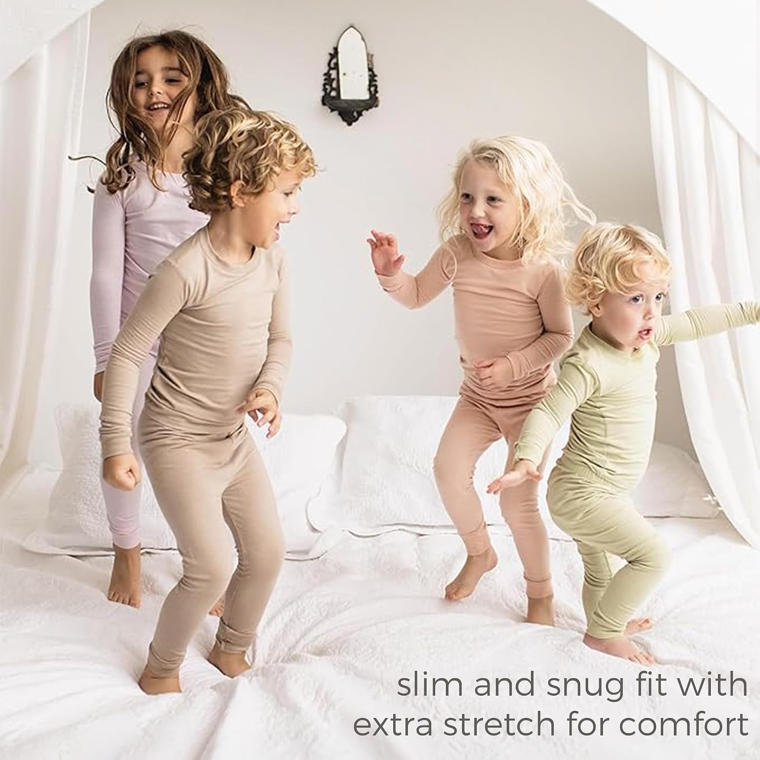 image:imageBurts Bees Baby Unisex Baby Honeysoft Pajamas Tee and Pant 2Piece PJ Set Soft Organic Cotton amp Lyocell BlendMoss Jersey Slub