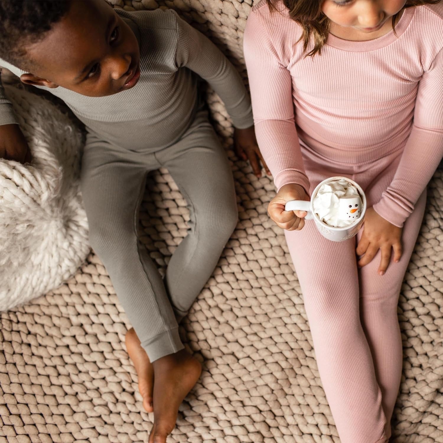 image:imageBurts Bees Baby Unisex Baby Honeysoft Pajamas Tee and Pant 2Piece PJ Set Soft Organic Cotton amp Lyocell BlendTranquility Thermal