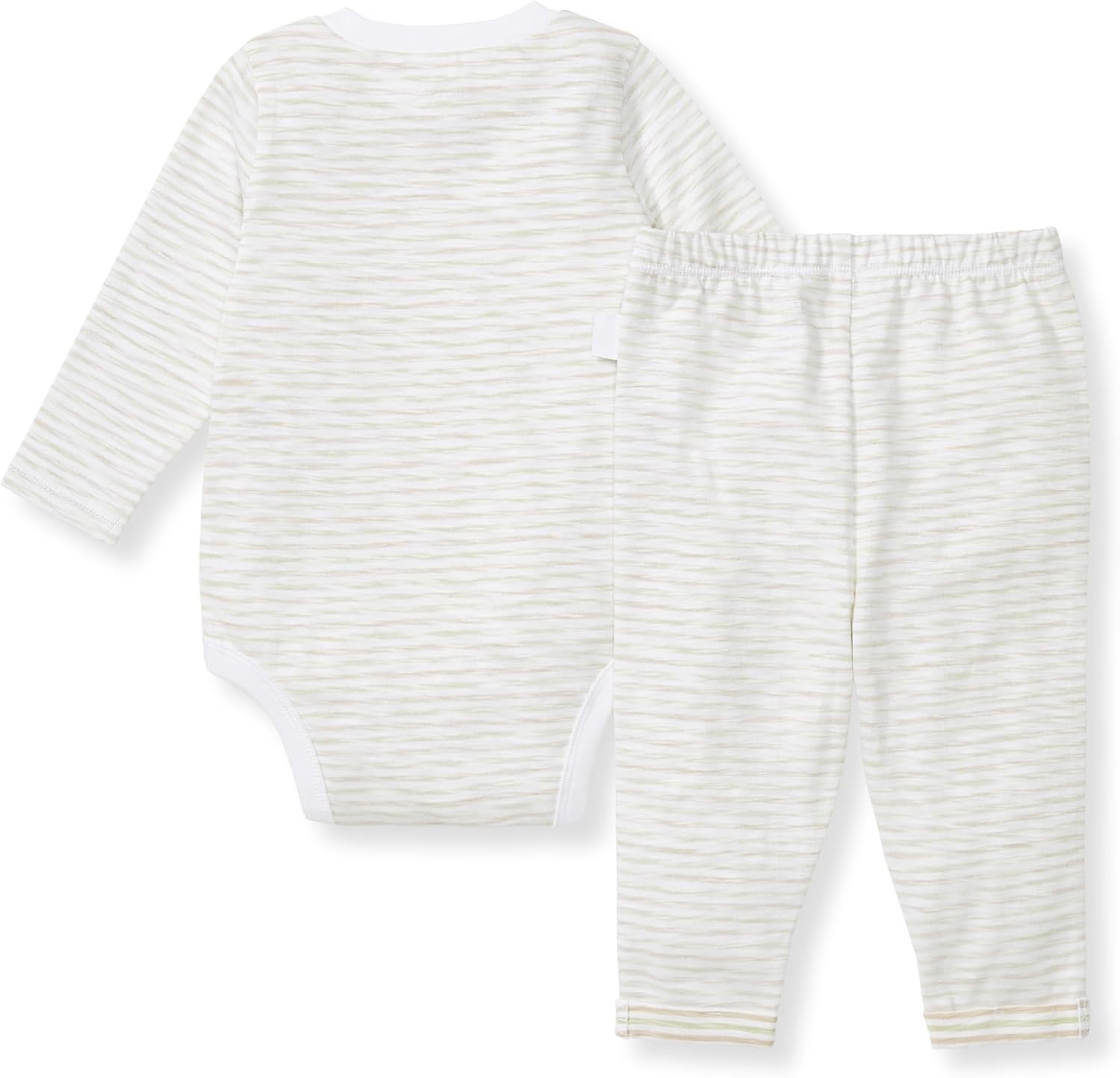 image:imageBurts Bees Baby Unisex Bodysuit and Pant Set 100 Organic CottonMossy Green Stripe