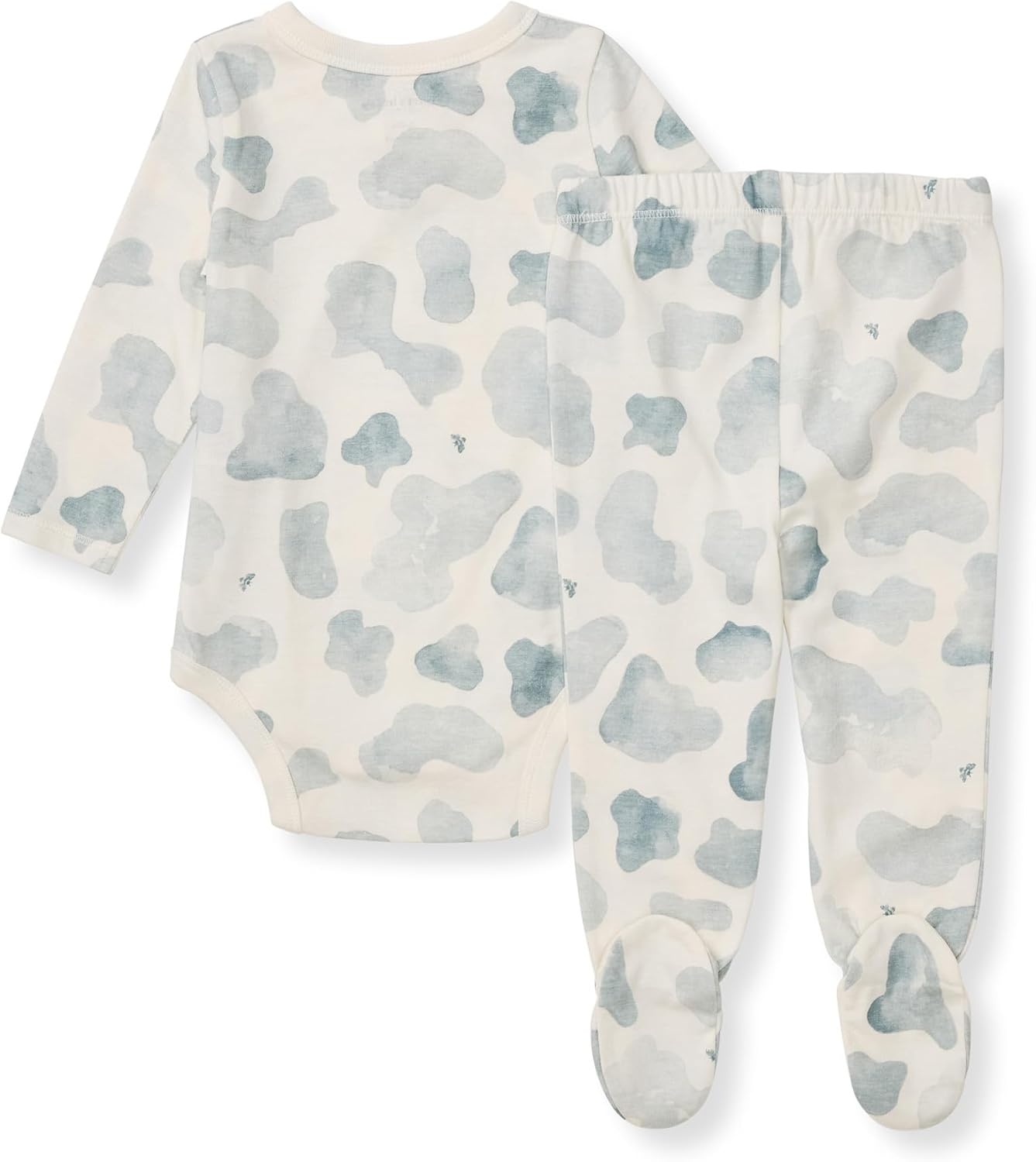 image:imageBurts Bees Baby Unisex Bodysuit and Pant Set 100 Organic CottonMuted Blue