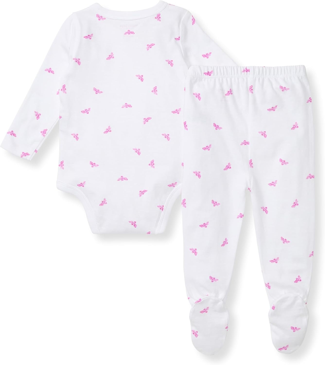 image:imageBurts Bees Baby Unisex Bodysuit and Pant Set 100 Organic CottonPink Micro Bee