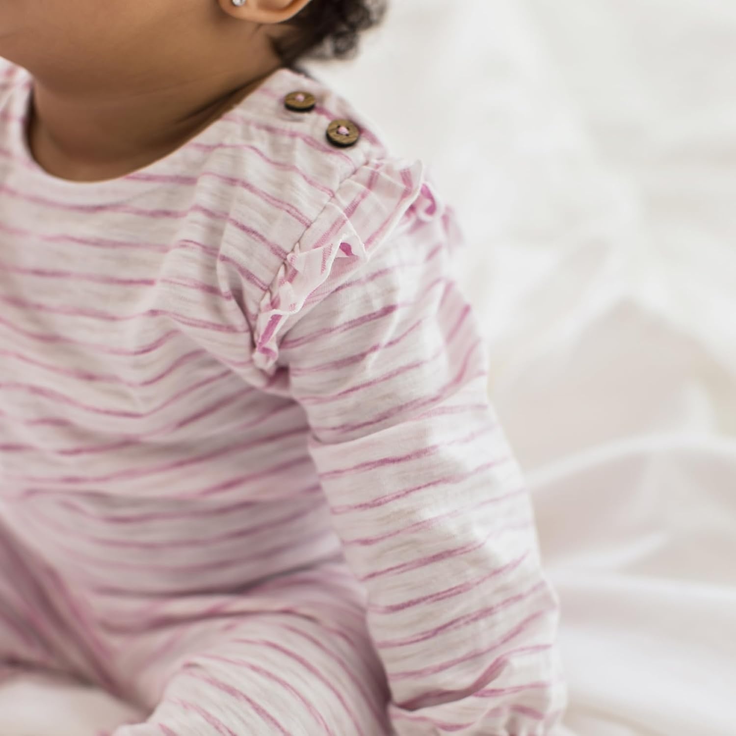 image:imageBurts Bees Baby Unisex Bodysuit and Pant Set 100 Organic CottonPink Slub Stripe