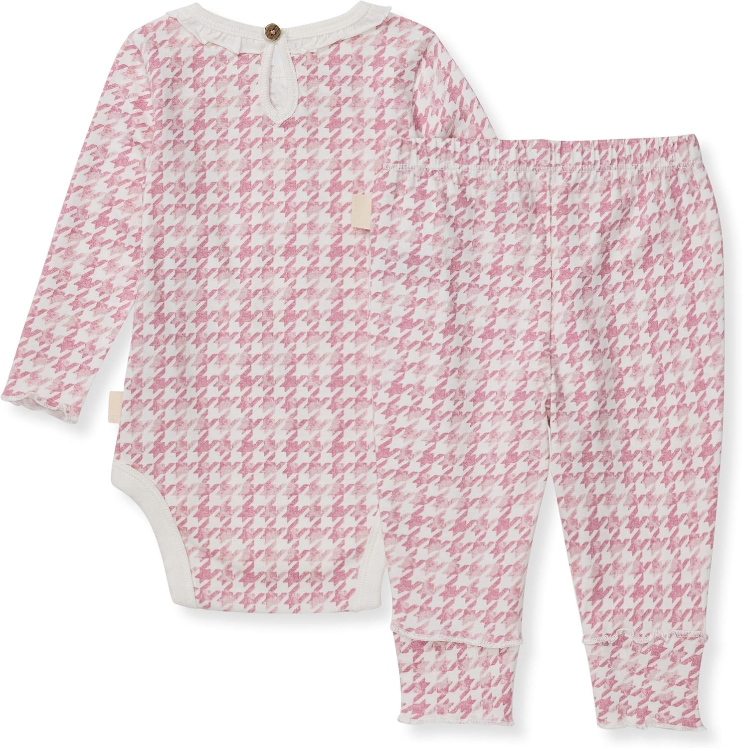 image:imageBurts Bees Baby Unisex Bodysuit and Pant Set 100 Organic CottonRose Herringbone