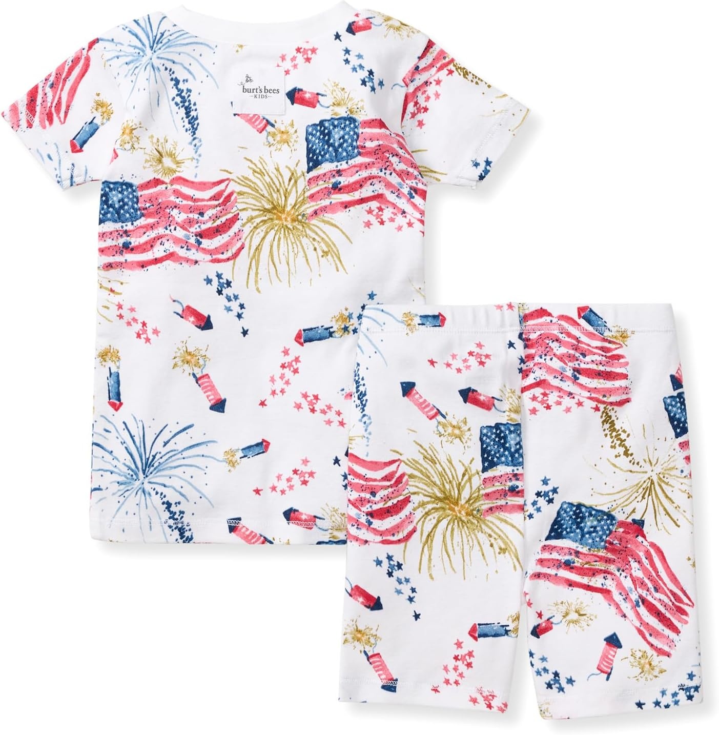 image:imageBurts Bees Baby Unisex Cotton Pajamas 2Piece Short Sleeve Tee amp ShortsFirecrackers