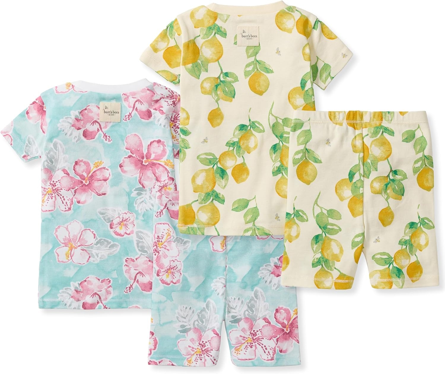 image:imageBurts Bees Baby Unisex Cotton Pajamas 2Piece Short Sleeve Tee amp ShortsHibiscus Lemon Tree