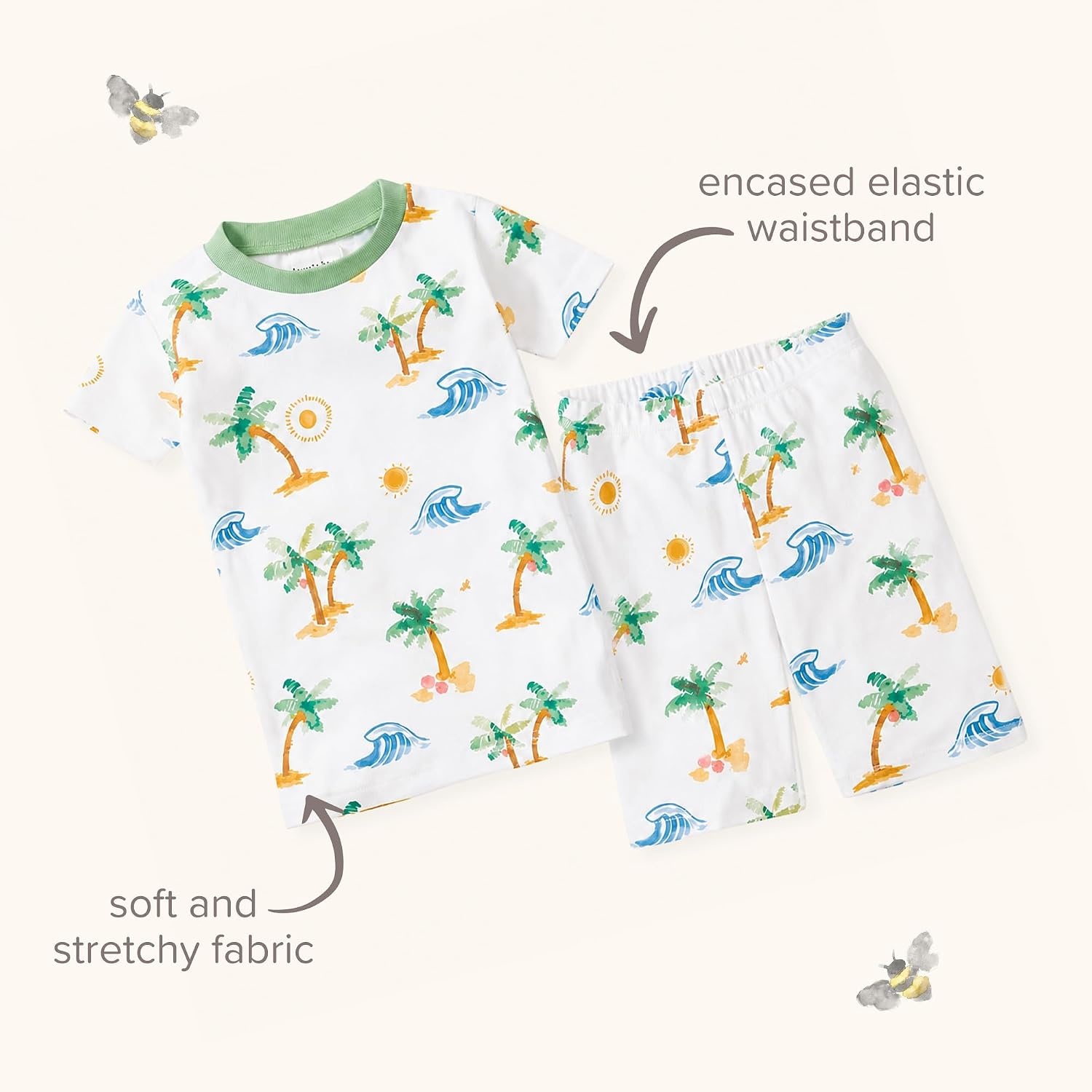 image:imageBurts Bees Baby Unisex Cotton Pajamas 2Piece Short Sleeve Tee amp ShortsSnorkeling Friends Beachcomber