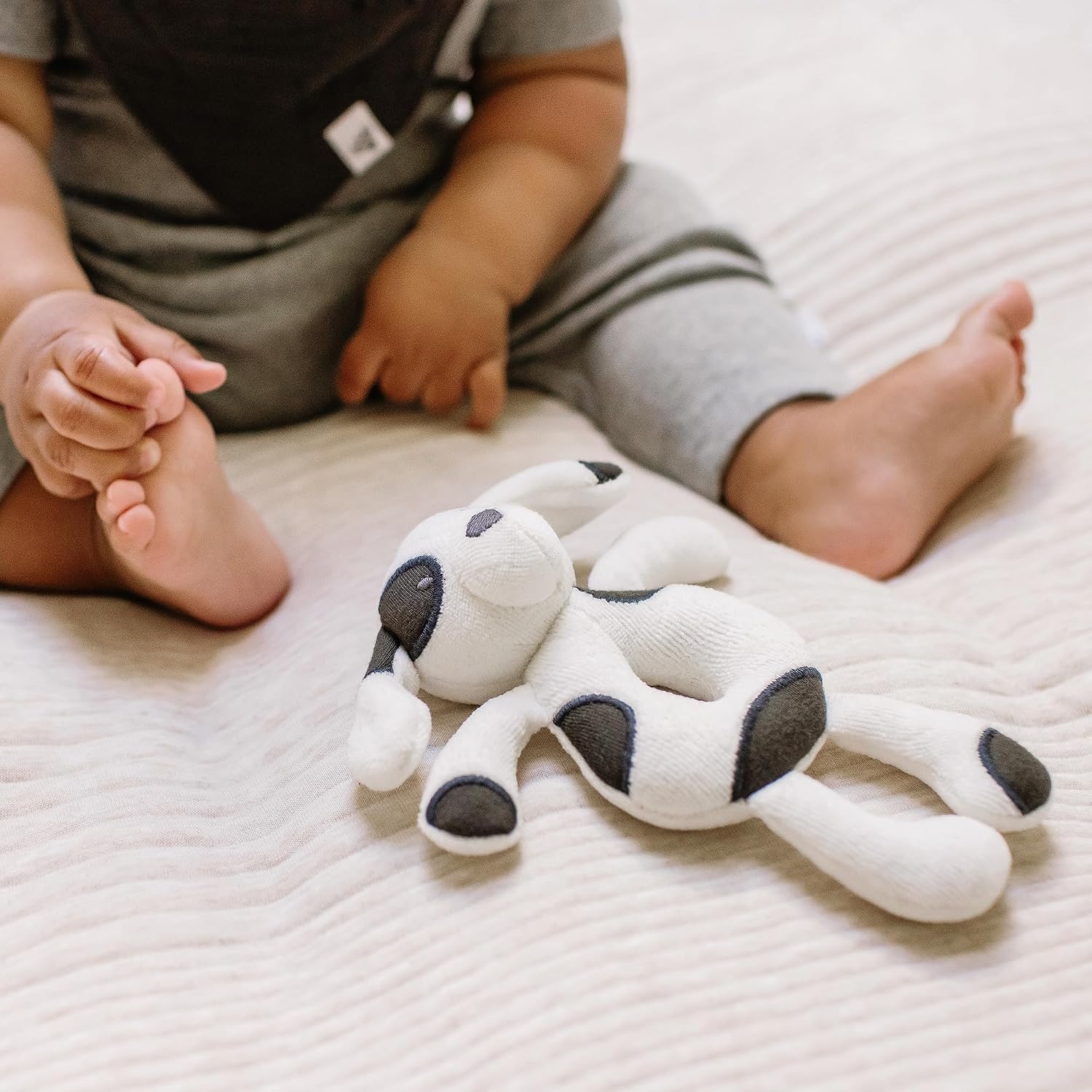 image:imageBurts Bees Baby Unisex Infant Rattle Toy Nursery Sensory Animal Plush Made with 100 Organic Cotton Shell and Polyester Fill Sweet Bear Bunny or Dog Stuffed Animals for BabiesPuppy Rattle