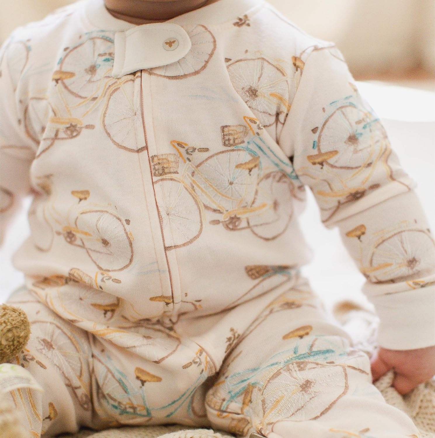 image:imageBurts Bees Baby Unisex Sleep and Play Pajama Footless OnePiece Zipper PJ 100 Organic Cotton Loose Fit Footie PajamasBicycles