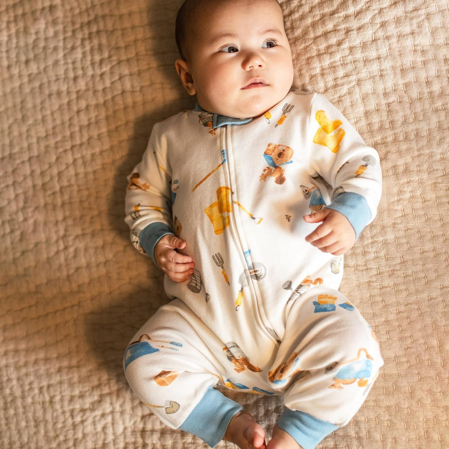 image:imageBurts Bees Baby Unisex Sleep and Play Pajama Footless OnePiece Zipper PJ 100 Organic Cotton Loose Fit Footie PajamasGarden Chores