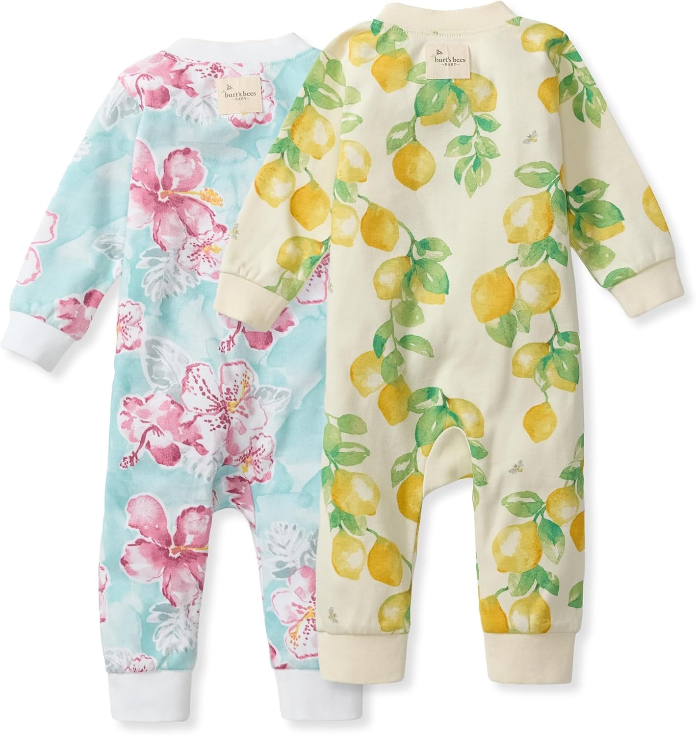 image:imageBurts Bees Baby Unisex Sleep and Play Pajama Footless OnePiece Zipper PJ 100 Organic Cotton Loose Fit Footie PajamasHibiscus Lemon Tree